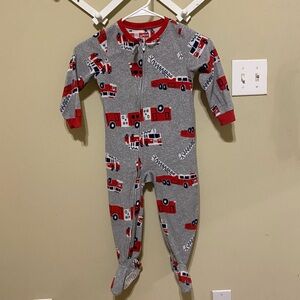 Carter's Red and Gray Fire Truck Footie